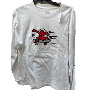 ❤️ GAP x KEITH HARING SKATEBOARD POP ART GRAPHIC LONG SLEEVE TOP SIZE SMALL NEW